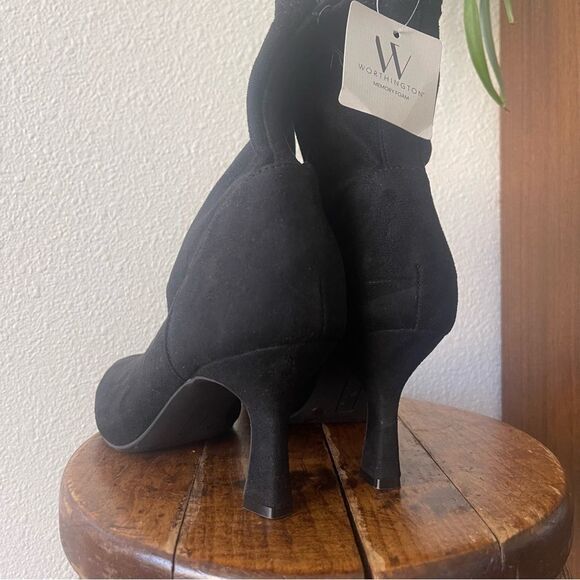 Worthington Size 11 Elegant Black Suede Women's Ankle Boots - Picture 6 of 8